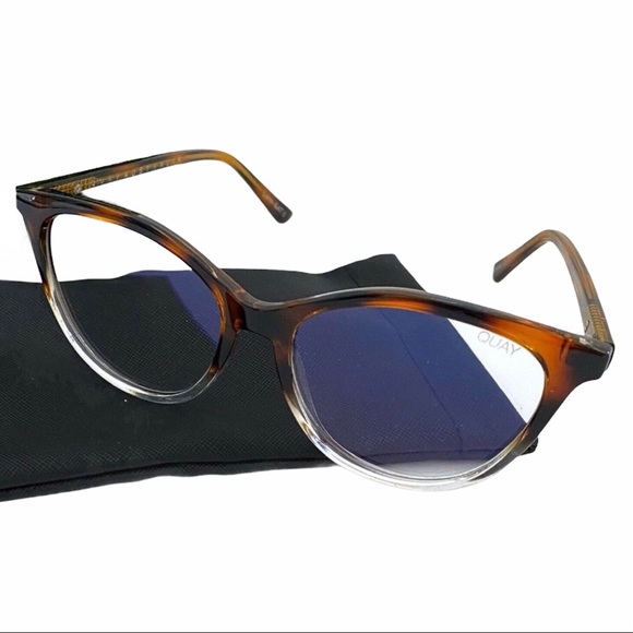 QUAY All Nighter Blue Light Glasses Tortoise Clear Frame Bluelight Blocking Lens - Picture 6 of 6